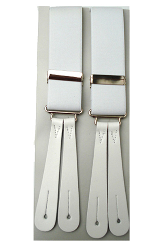 White Leather End Braces